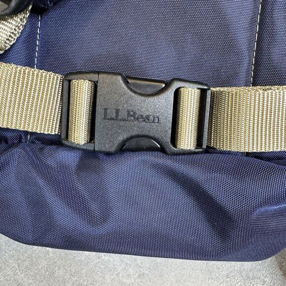 L.L. Bean Deluxe Book Pack Backpack Navy 37L 103372 Camp Ozark Logo - Picture 4 of 14